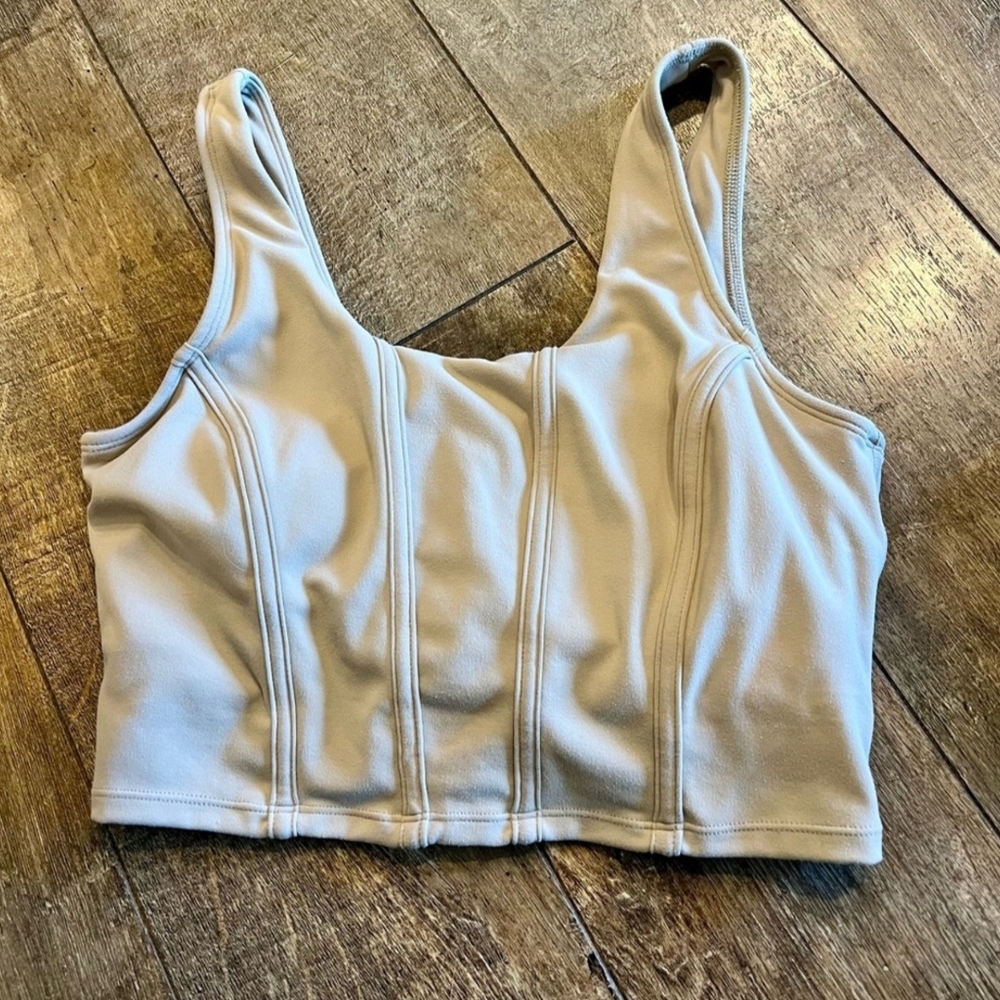 P'tula Tan Cropped Tank Top